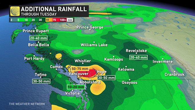 The Weather Network B C Thunderstorm Risk On Sunday As Heavy Rain Continues