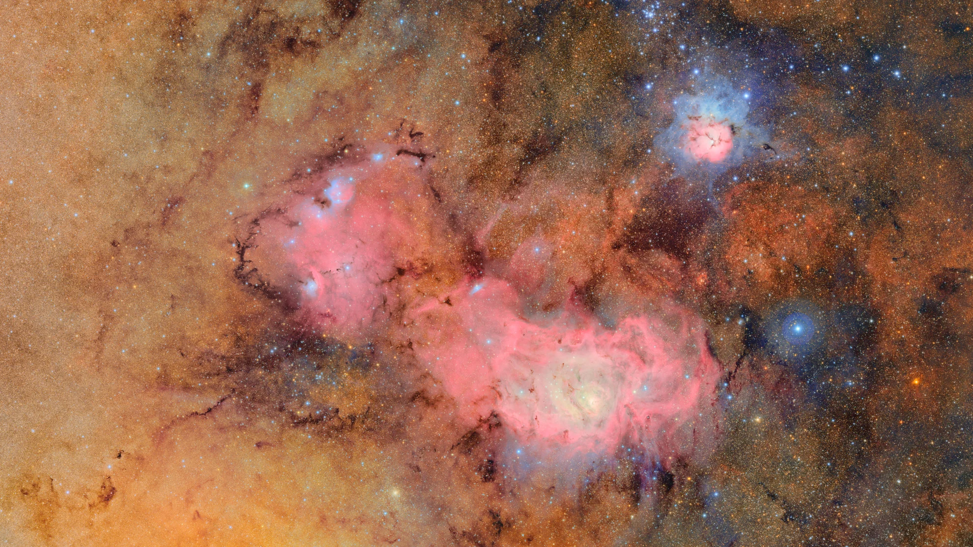 NSF-DOE Rubin Trifid and Lagoon Nebulas