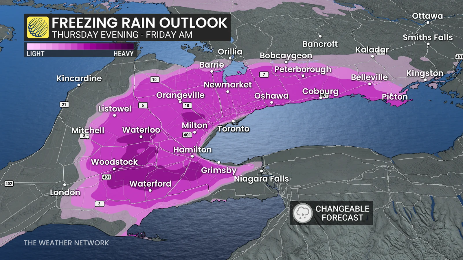 MAR04 Freezing Rain Outlook Ontario Thursday Evening into Friday AM