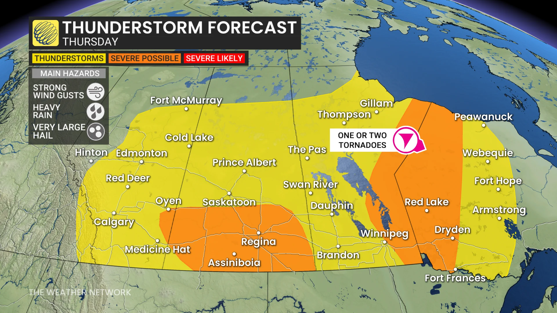 Severe thunderstorm risk with very large hail as two instability zones ...