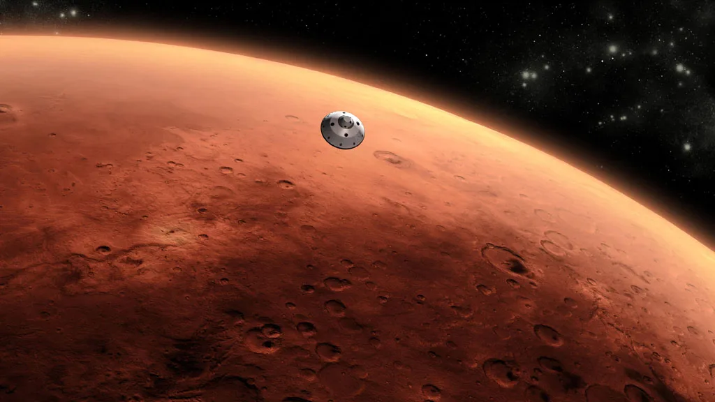 Spacecraft entering Mars atmosphere