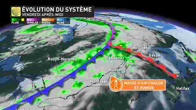 Thunderstorms Quebec warm air mass