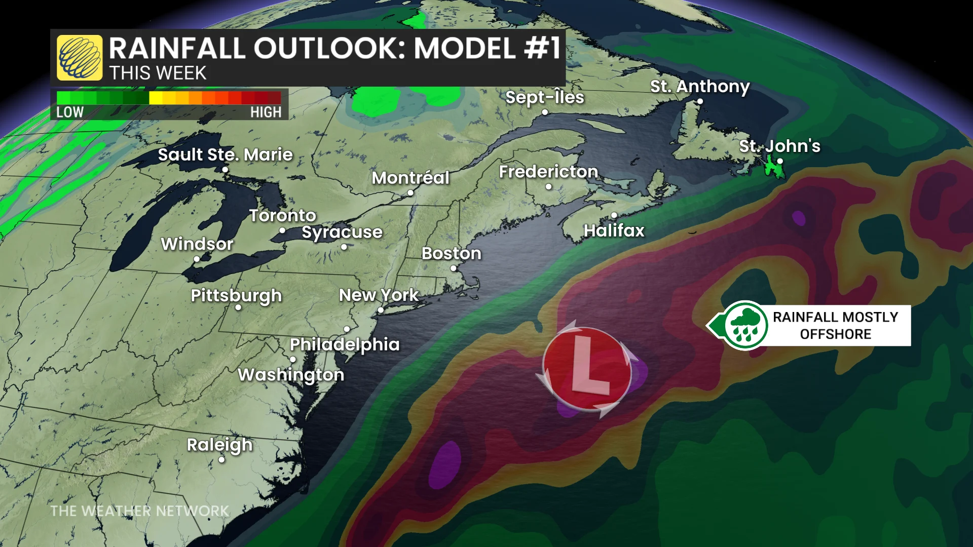 East Coast rainfall outlook model 1