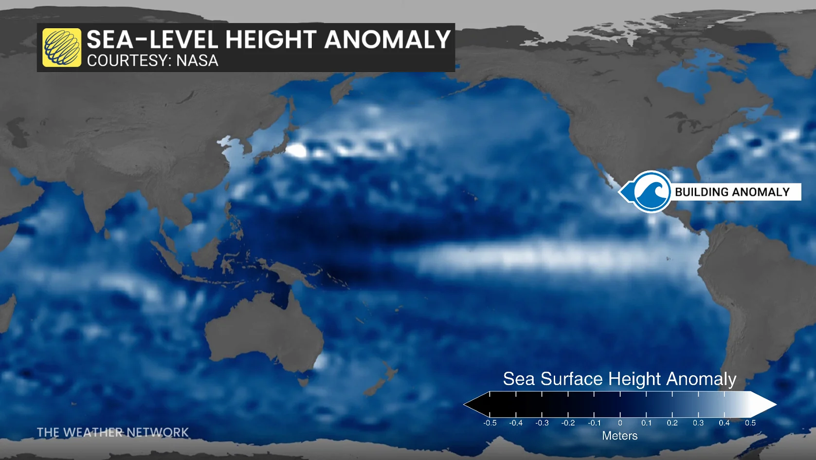 Sea-level height anomaly/NASA
