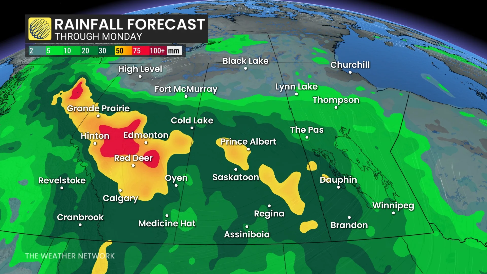 Prairies Rainfall Through Monday
