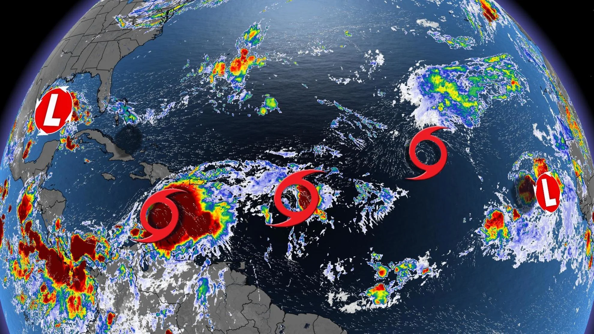 Four tropical cyclones form as the peak of the Atlantic hurricane season hits
