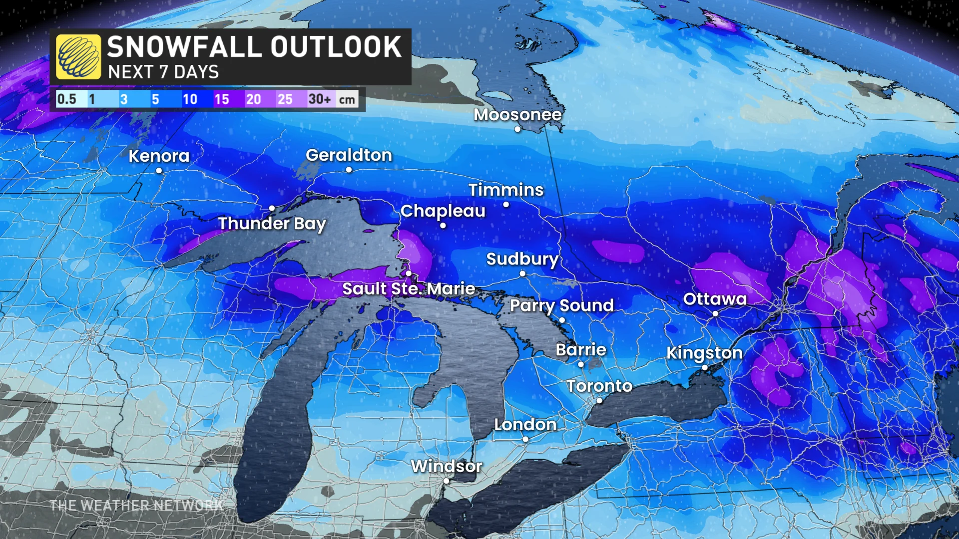 Ontario snowfall outlook next seven days