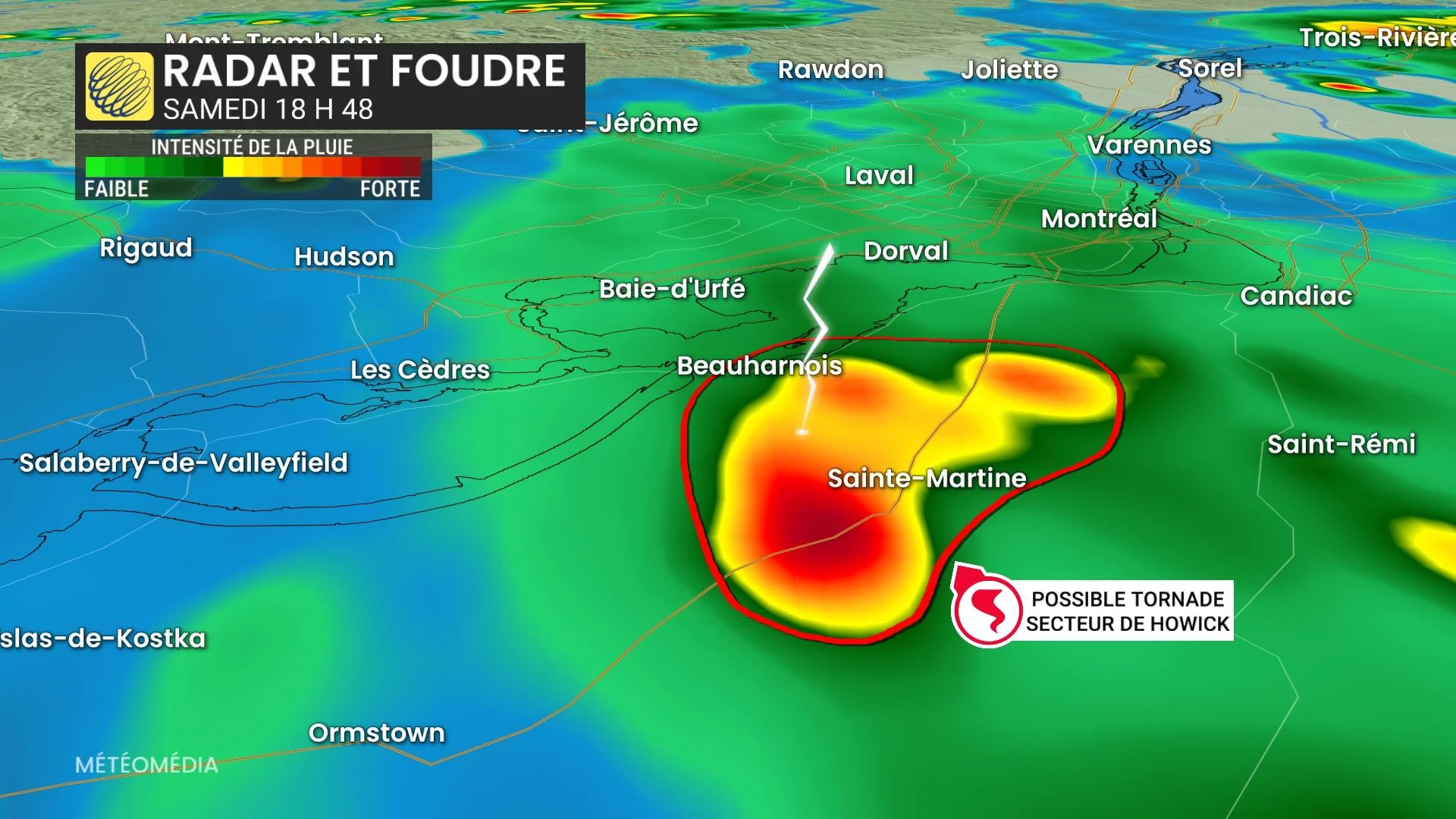 Une tornade à Howick au Québec? - MétéoMédia