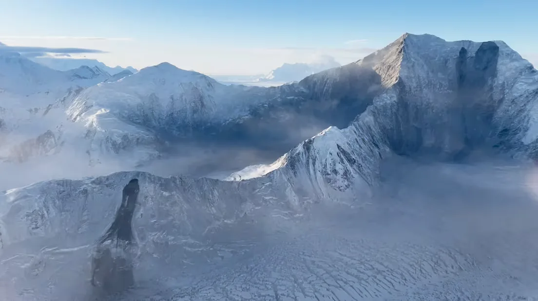 Two landslides visible near Mount King George in Kluane National Park/Government of Yukon via CBC