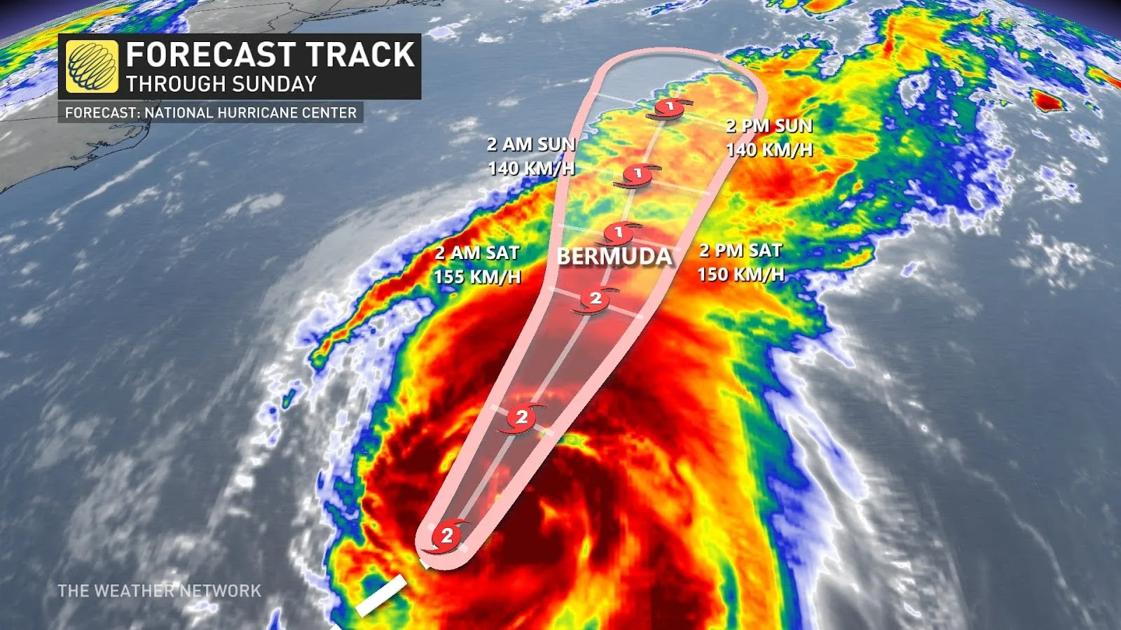 Ernesto forecast track as of Aug 16 2024