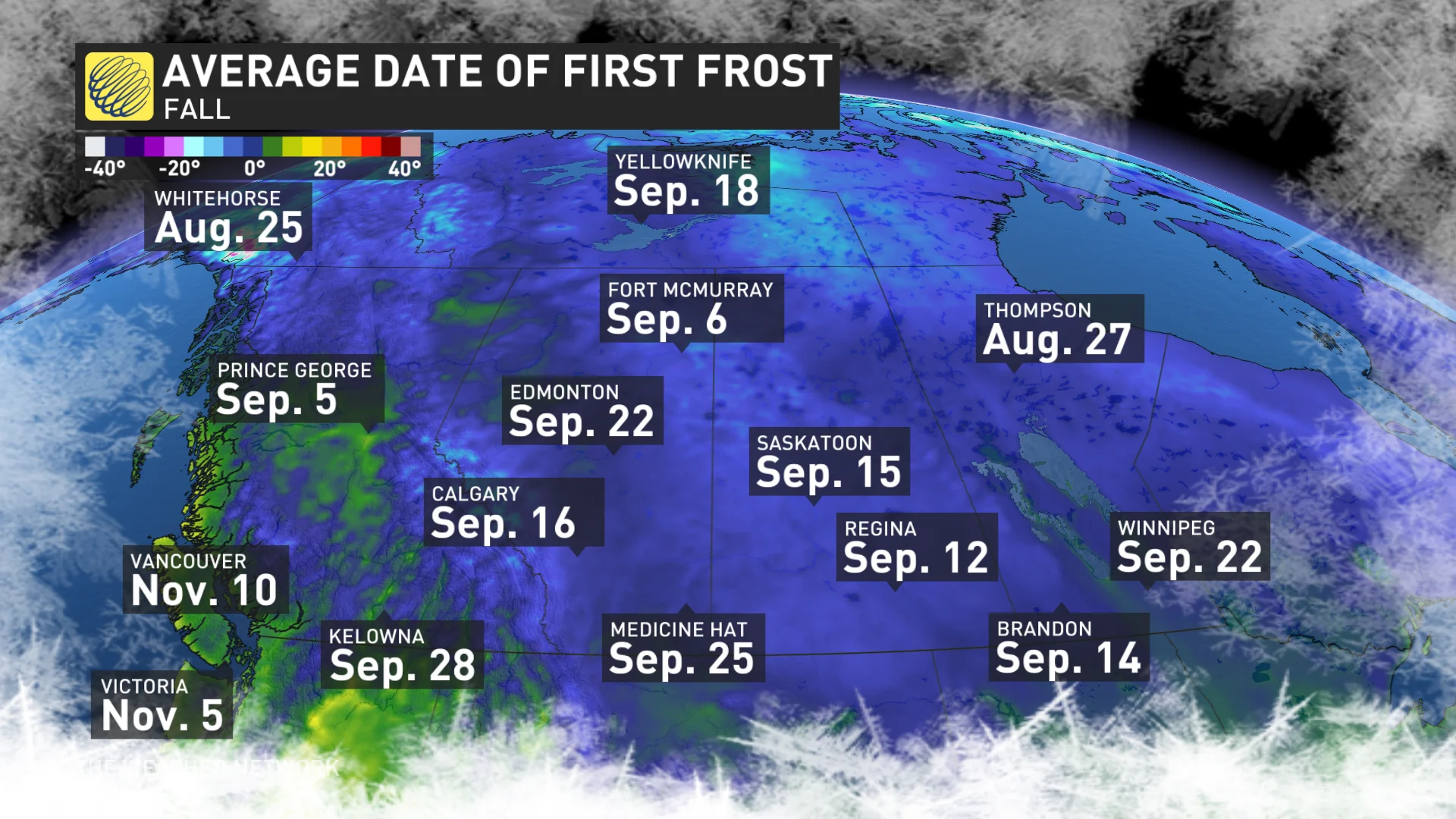 Western Canada First Frost Averages