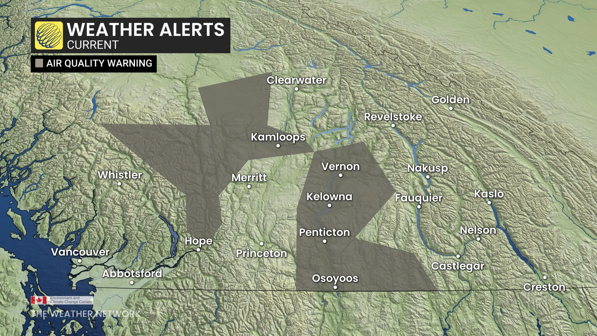 BC Weather Alerts Air Quality Saturday