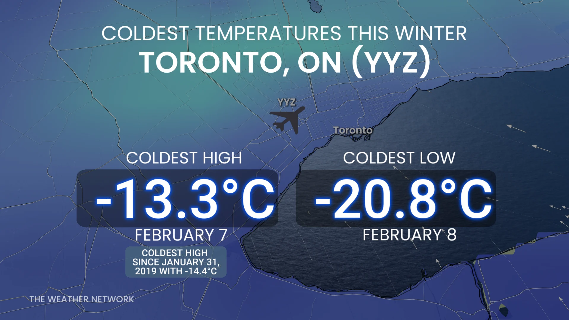 Toronto coldest temperatures this winter 2025-26