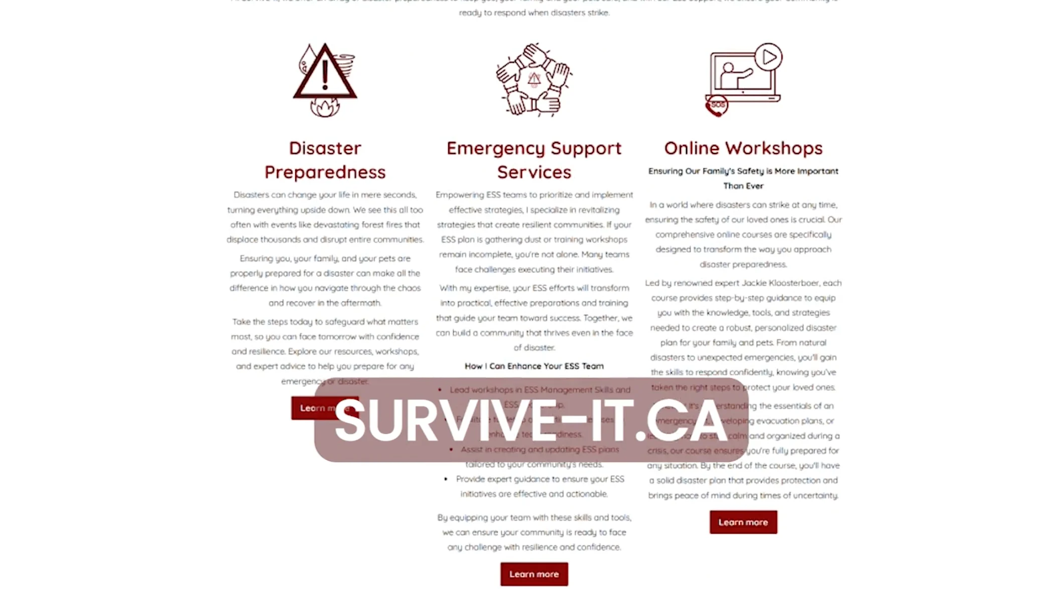 Survive-it.ca - earthquake preparedness online resources, website