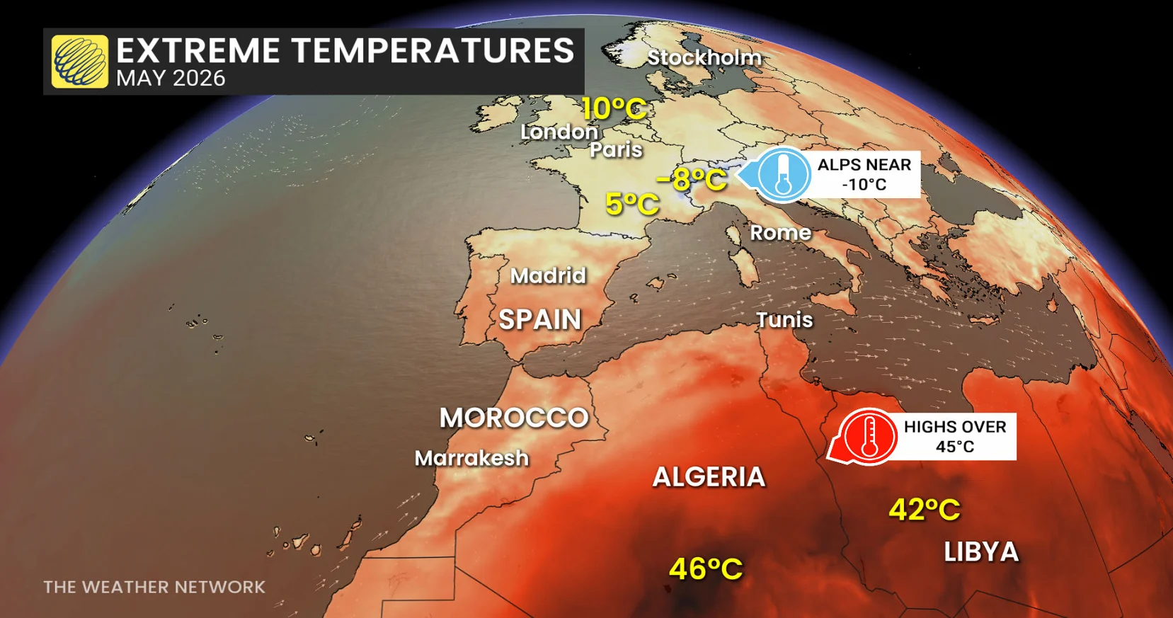 Africa Europe Temperatures May 2026