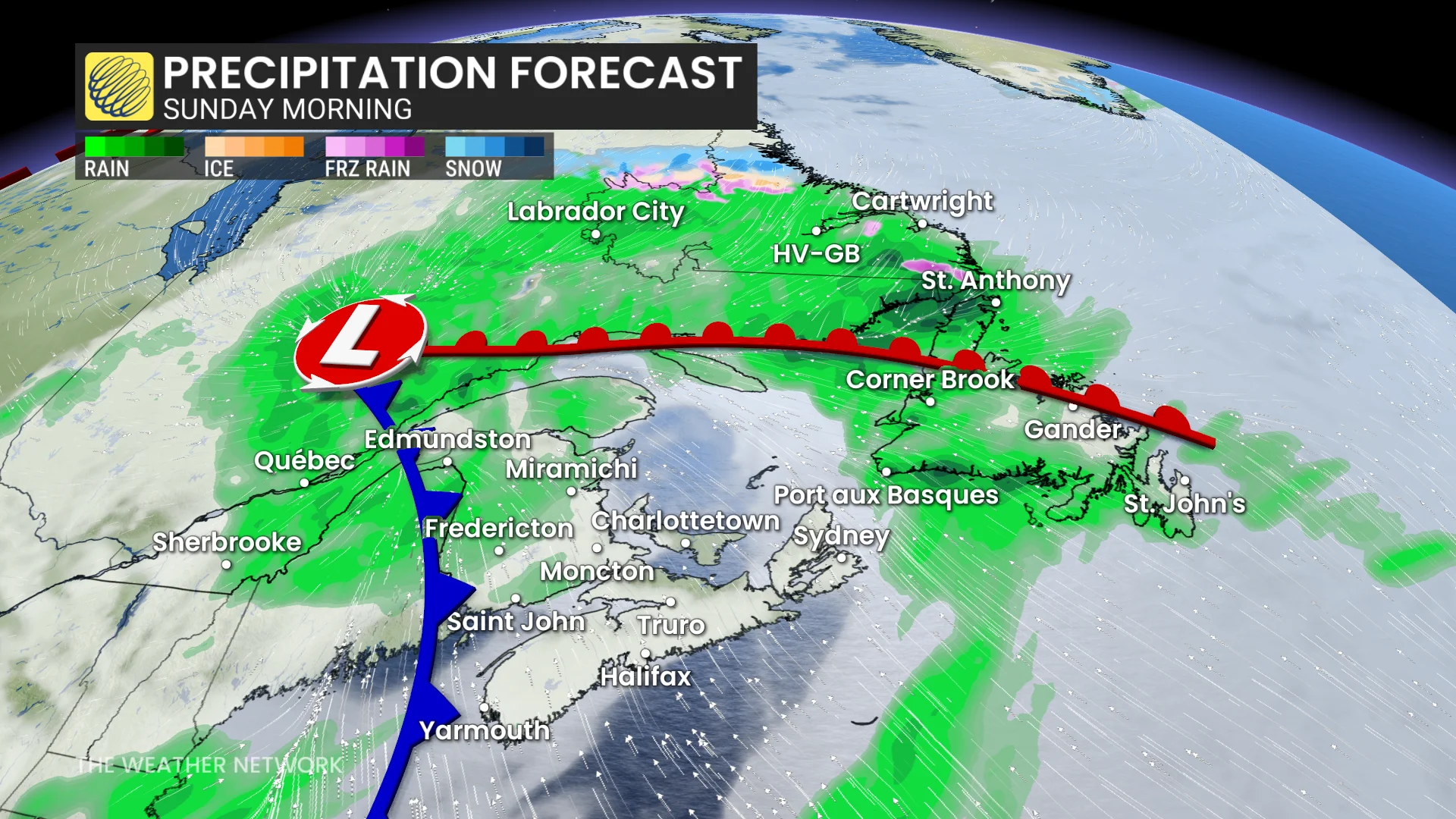Baron - Atlantic Canada Sunday morning precipitation - May 30