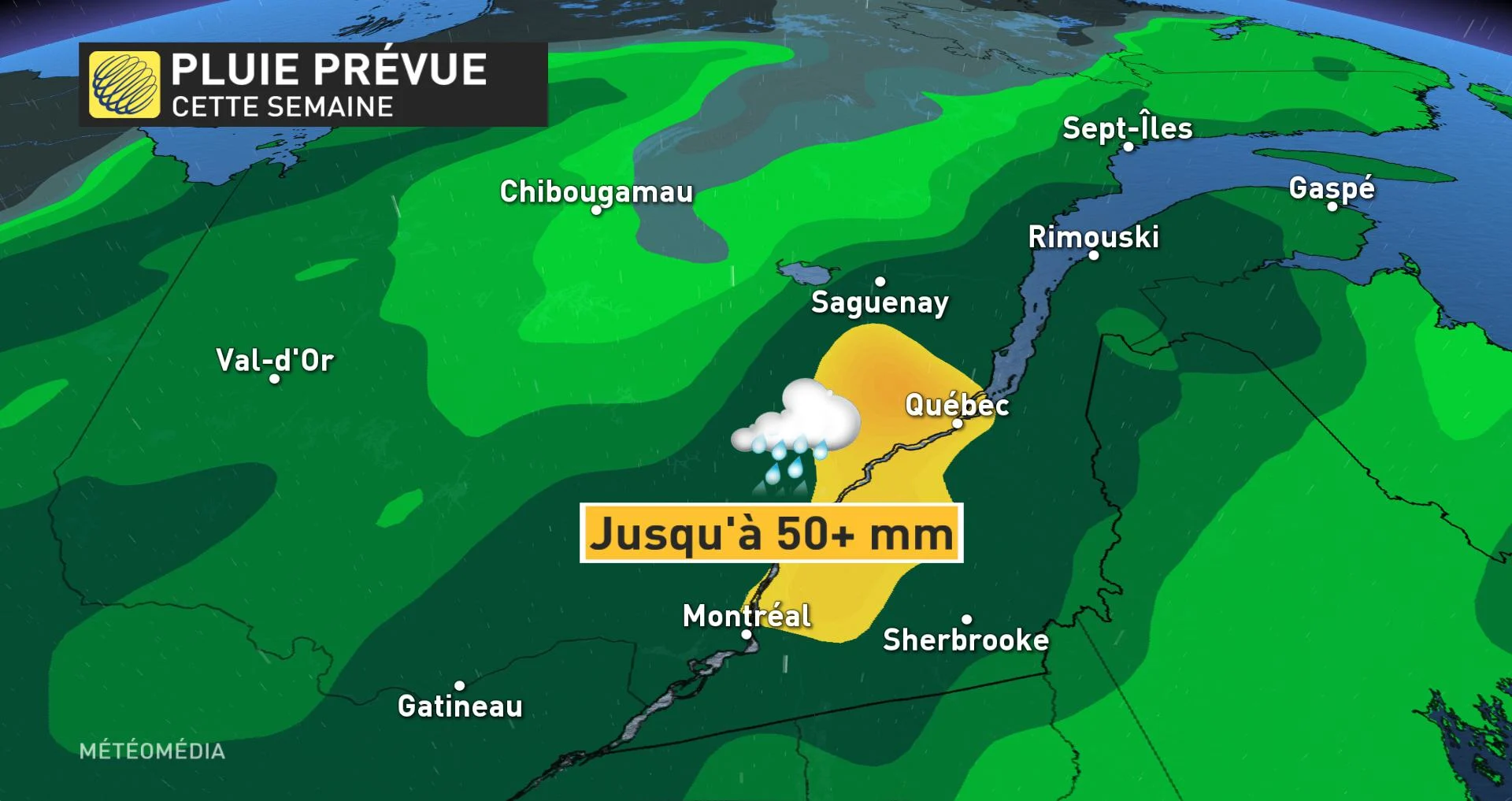 PLUIE PRÉVUE SEMAINE