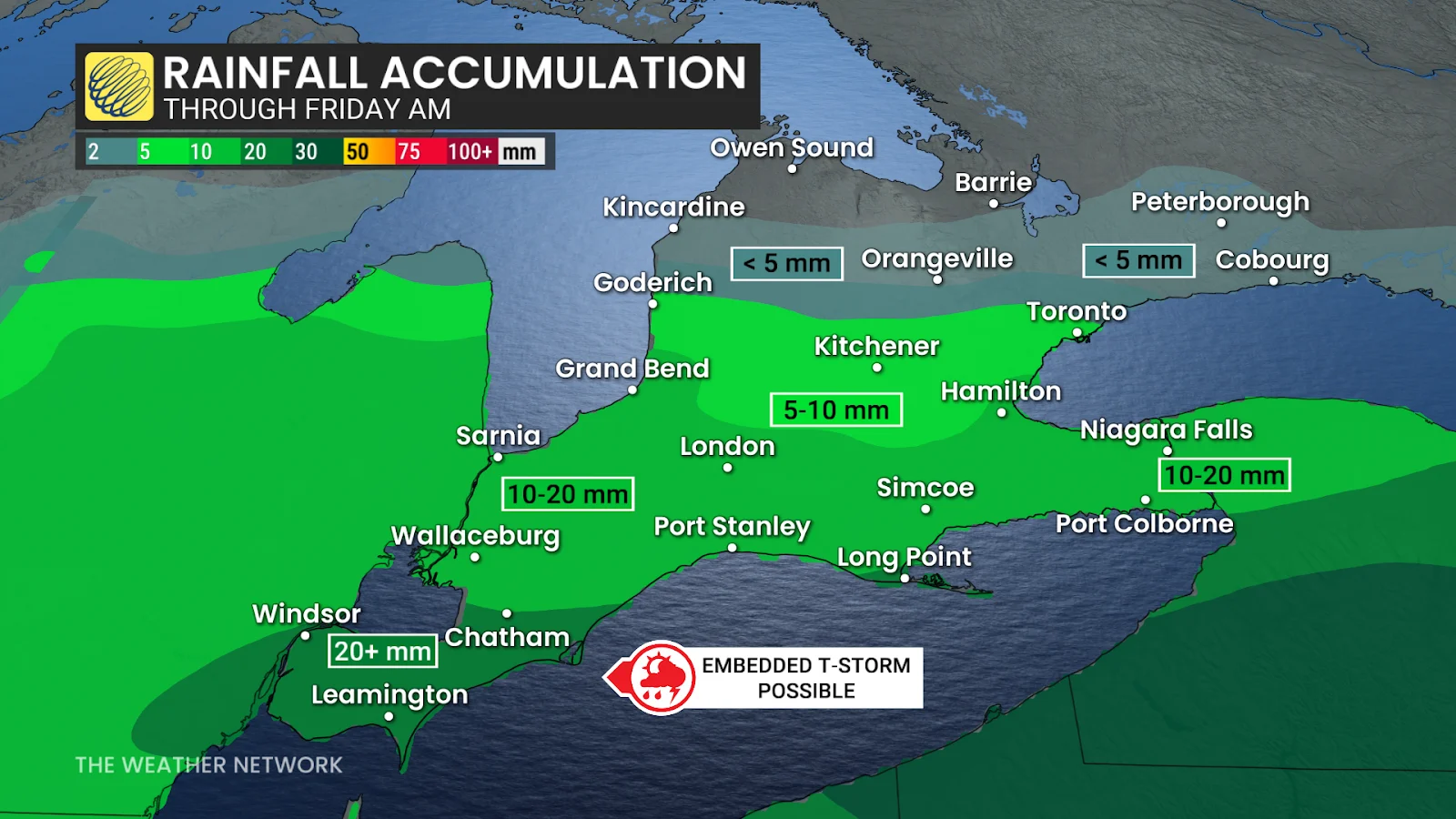 MAR04 Rainfall Accumulation Ontario through Friday AM