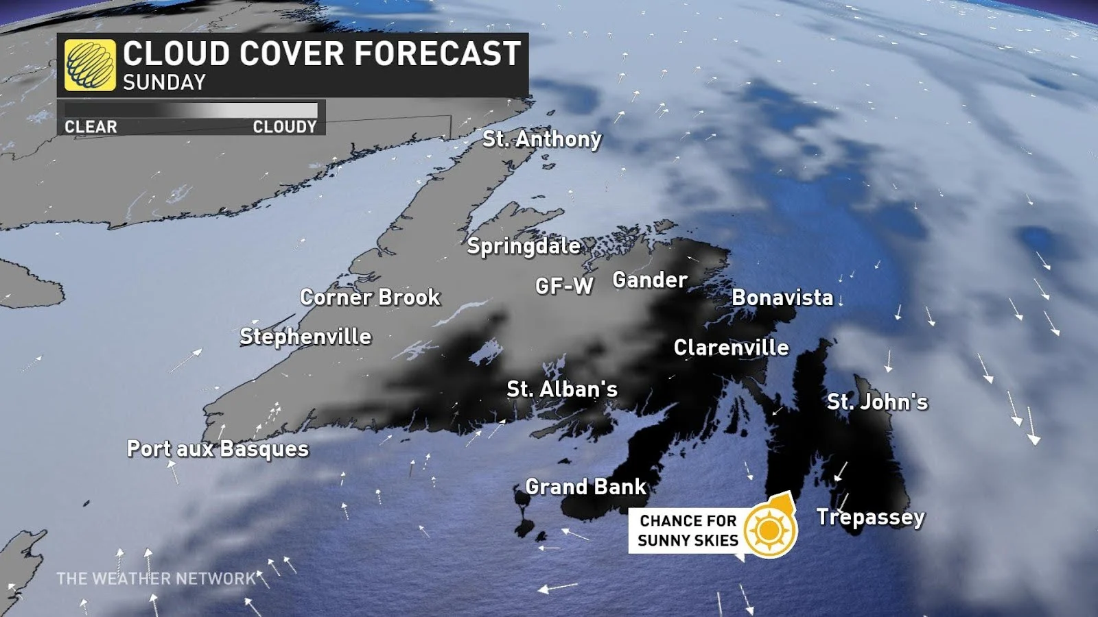 Newfoundland cloud forecast Sunday