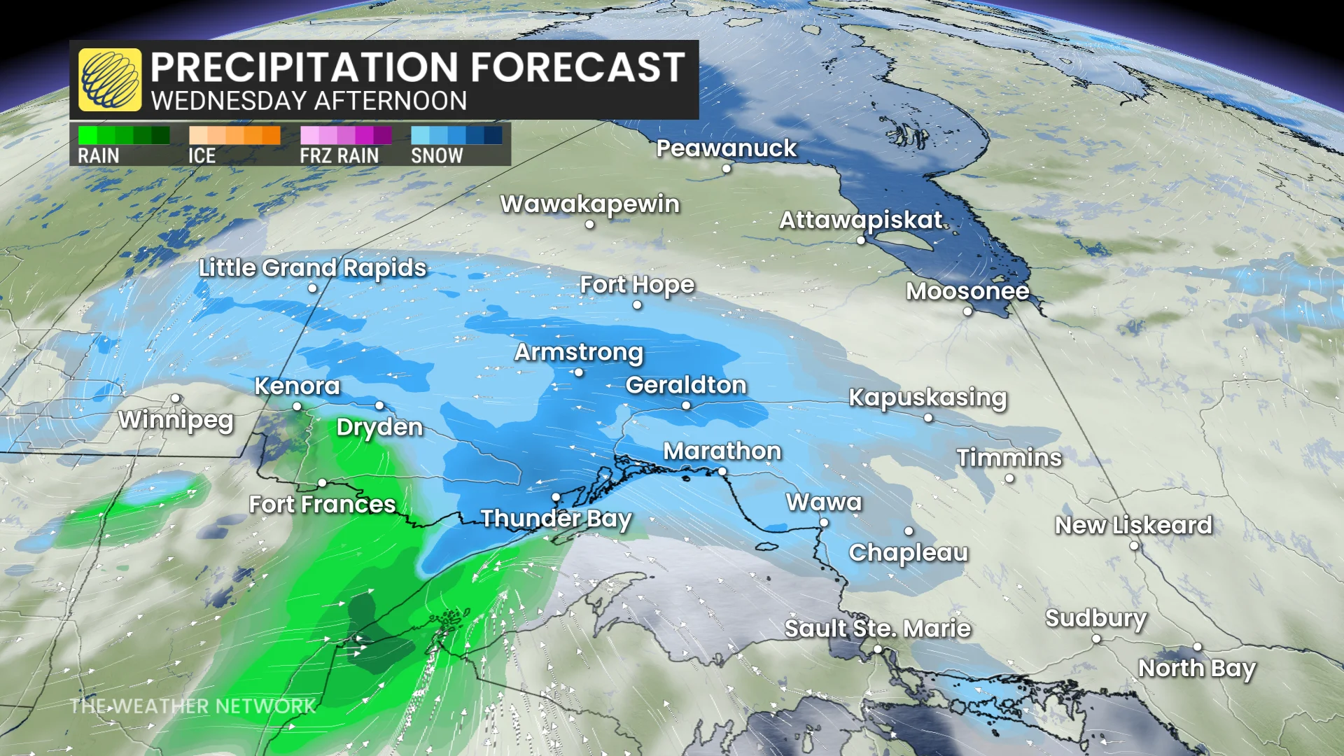 Baron - MB N ON precipitation Wednesday - April 8