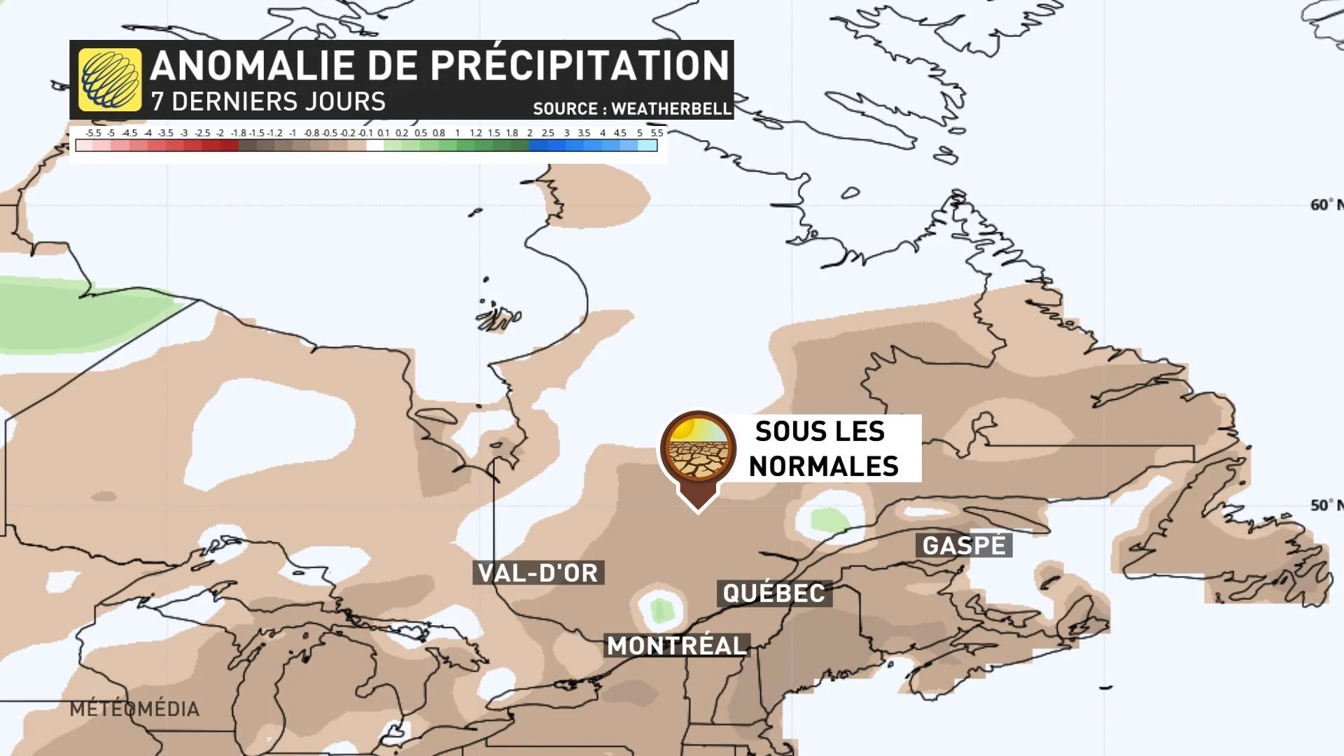 Anomalie des précipitations