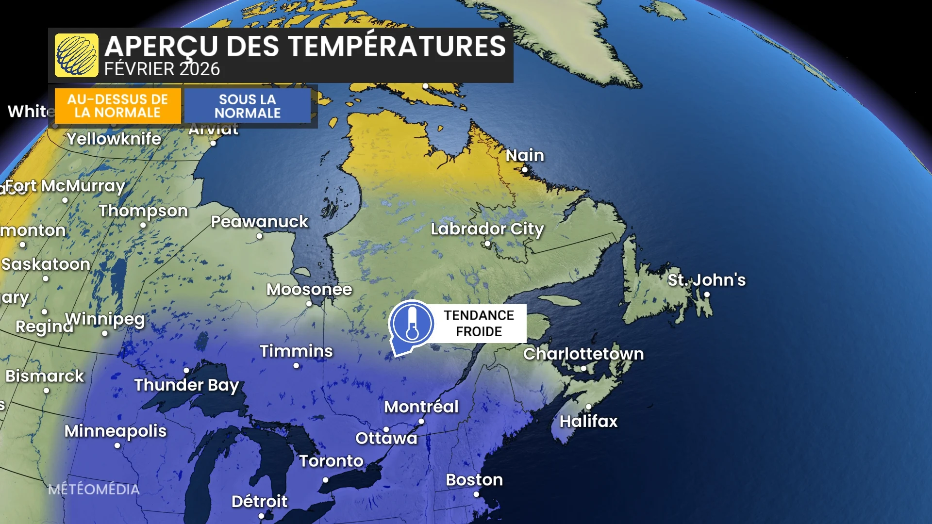 apercu des temperatures fevrier