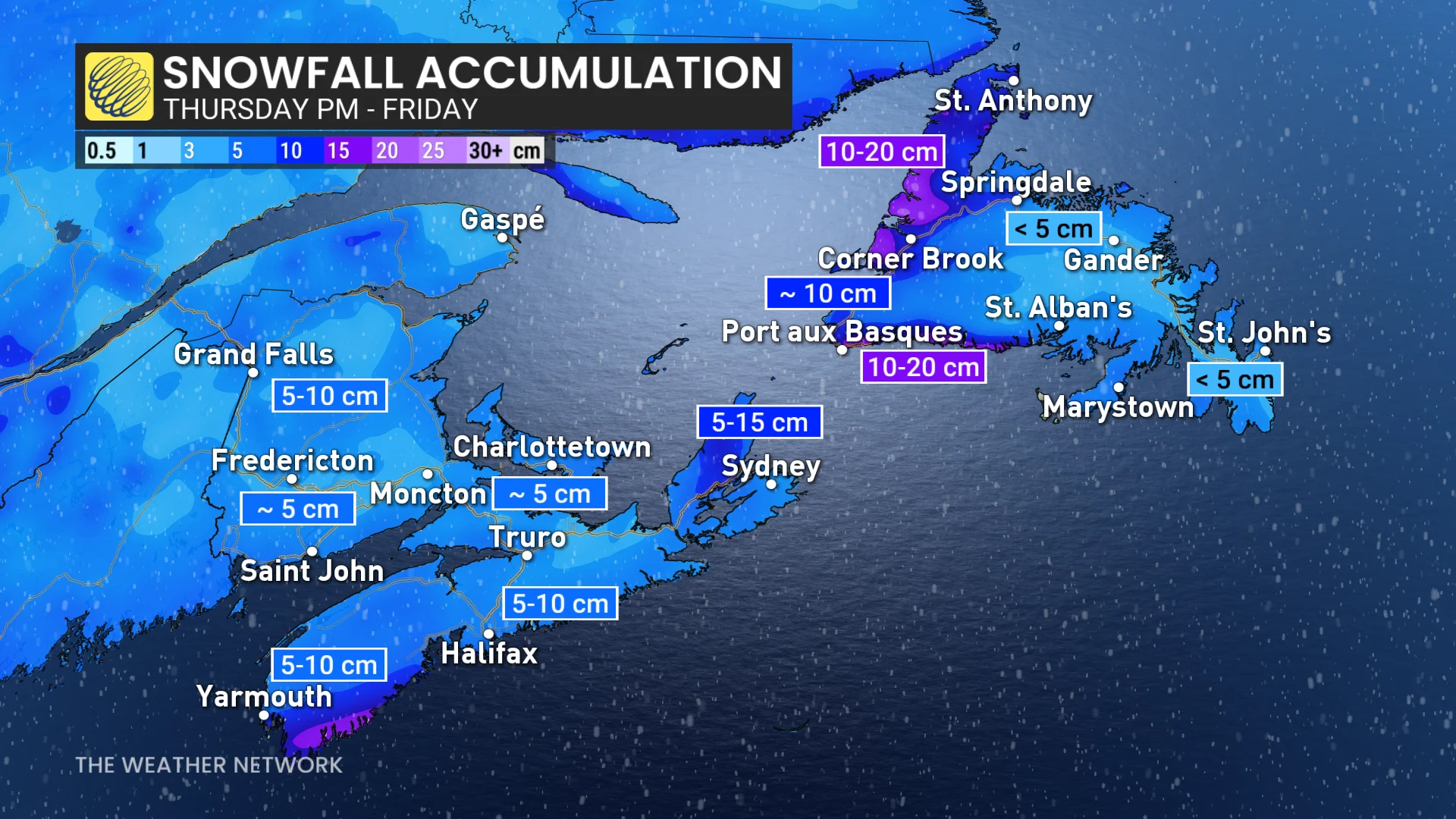 Baeon - Atlantic Canada snow totals - Feb6