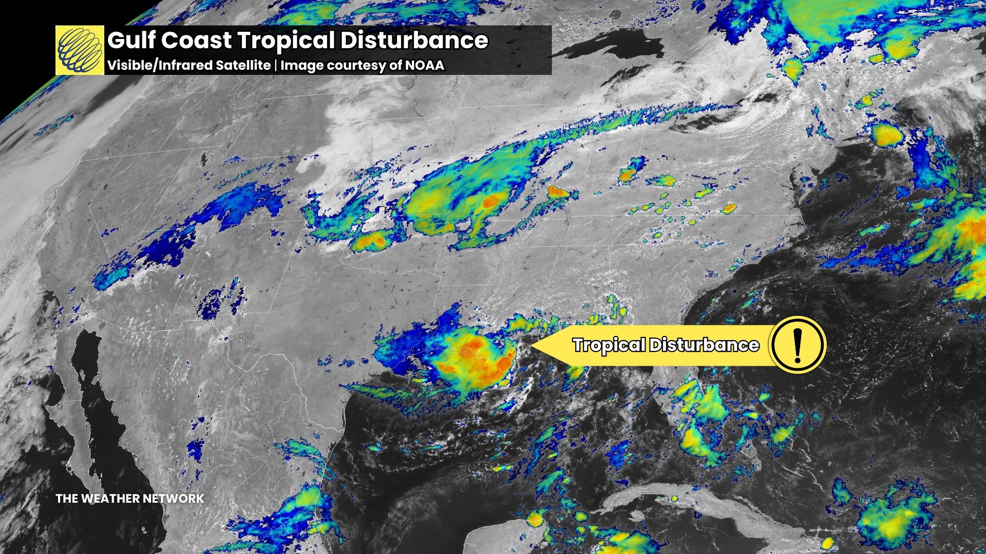 Gulf Coast Tropical Disturbance Satellite July 17 2025