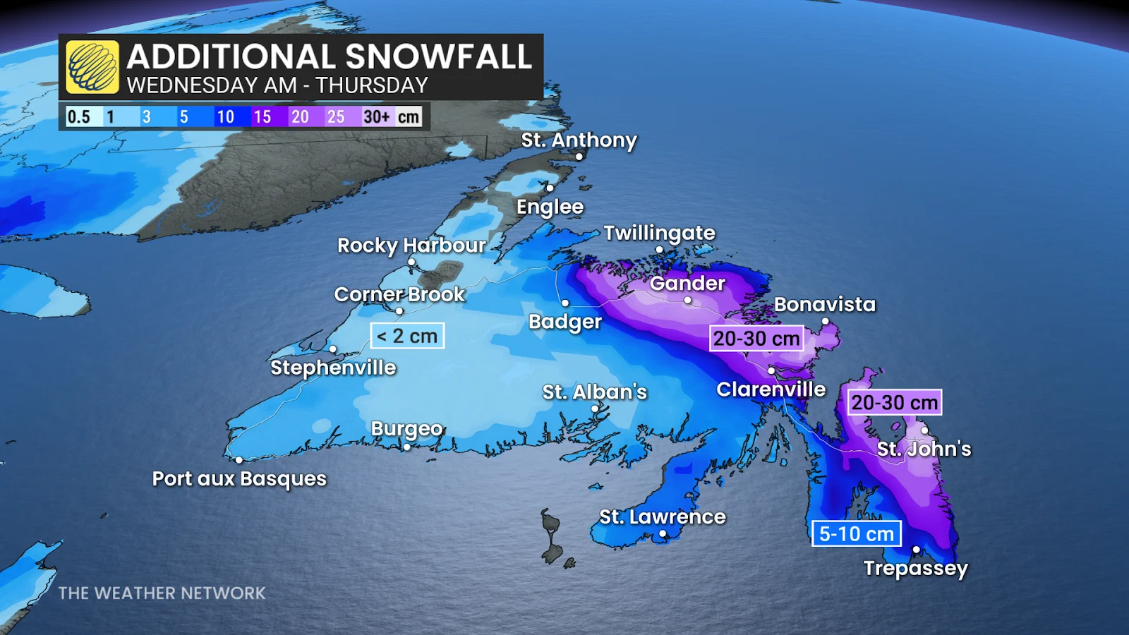Newfoundland, Snow, Storm, Snowfall, Atlantic, Canada, Feb. 18, 2026. (The Weather Network/Kevin Mackay)