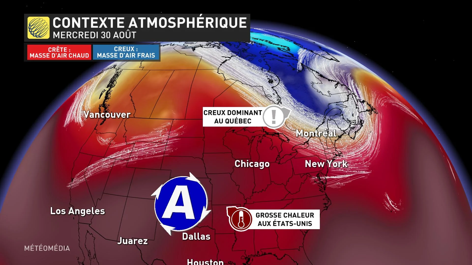 Vague de chaleur - Creux dominant Québec