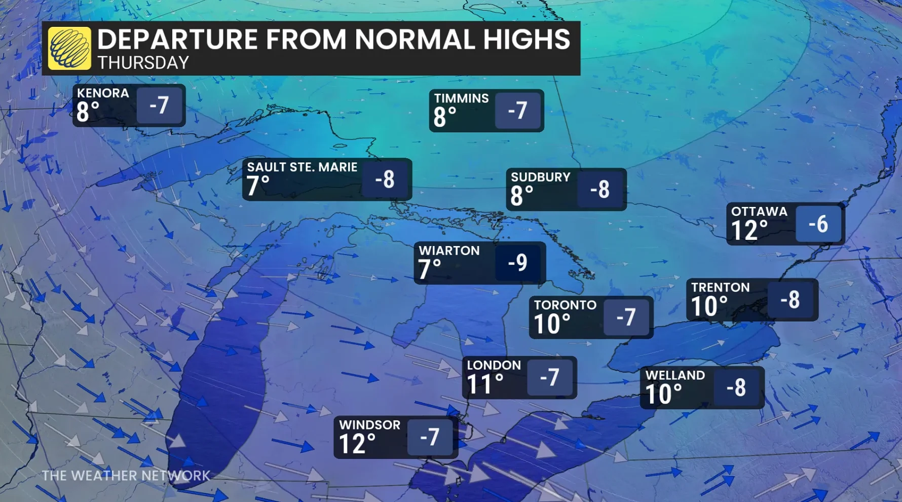 Baron - Ontario Thursday temperatures - May 6
