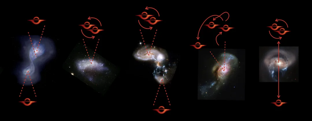 Hubble spots 'runaway' black hole leaving trail of bright stars in its ...