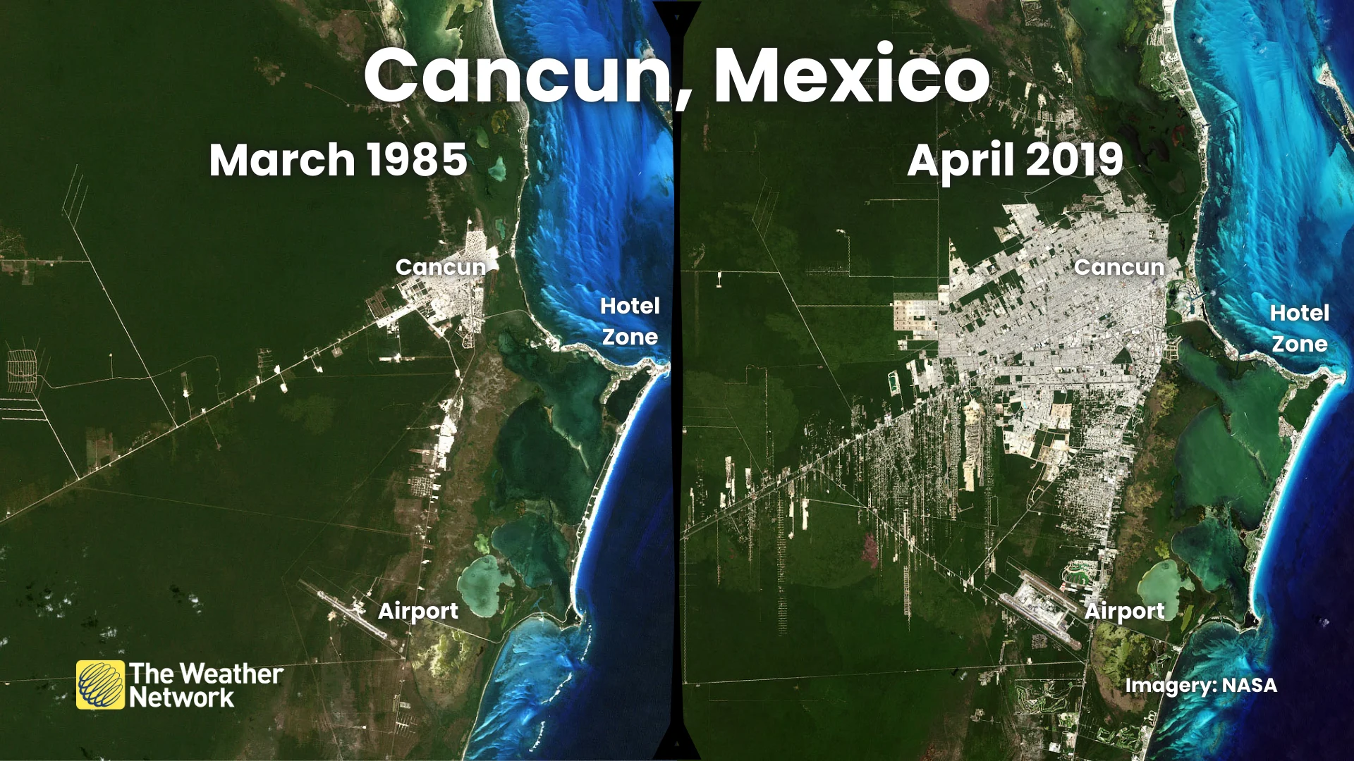 Cancun Mexico Satellite Comparison