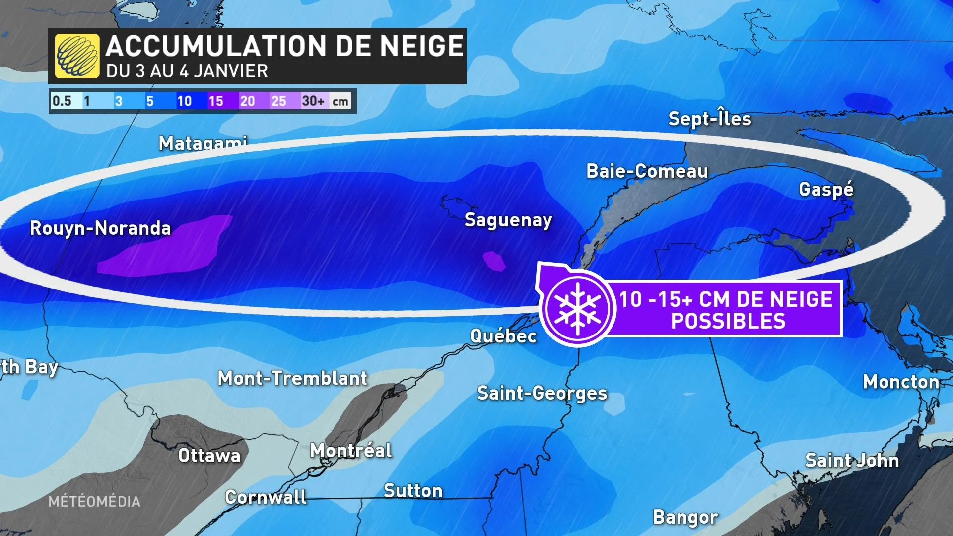 Système Québec - accumulation de neige