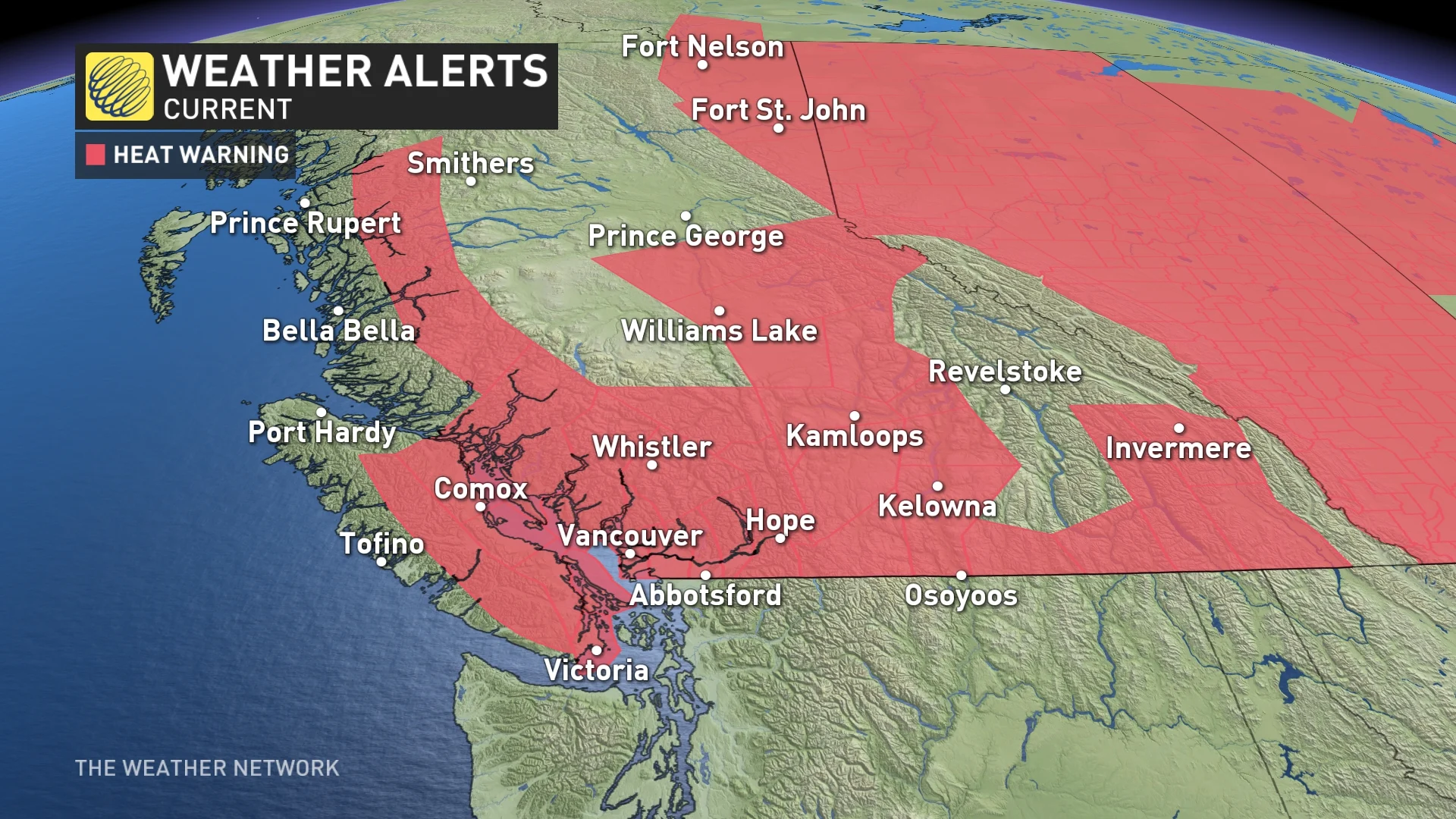 B.C. heat warnings July 8 PM 2024