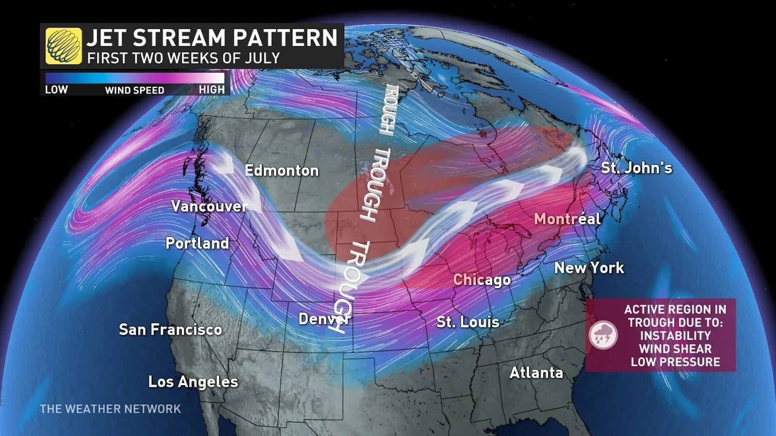 Canada July Jet Stream Pattern
