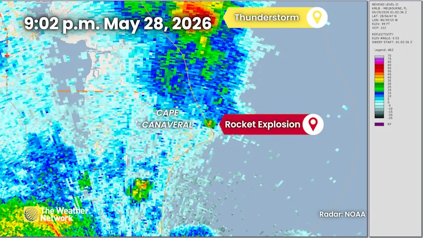 Weather radar detects powerful Florida rocket explosion - The Weather ...