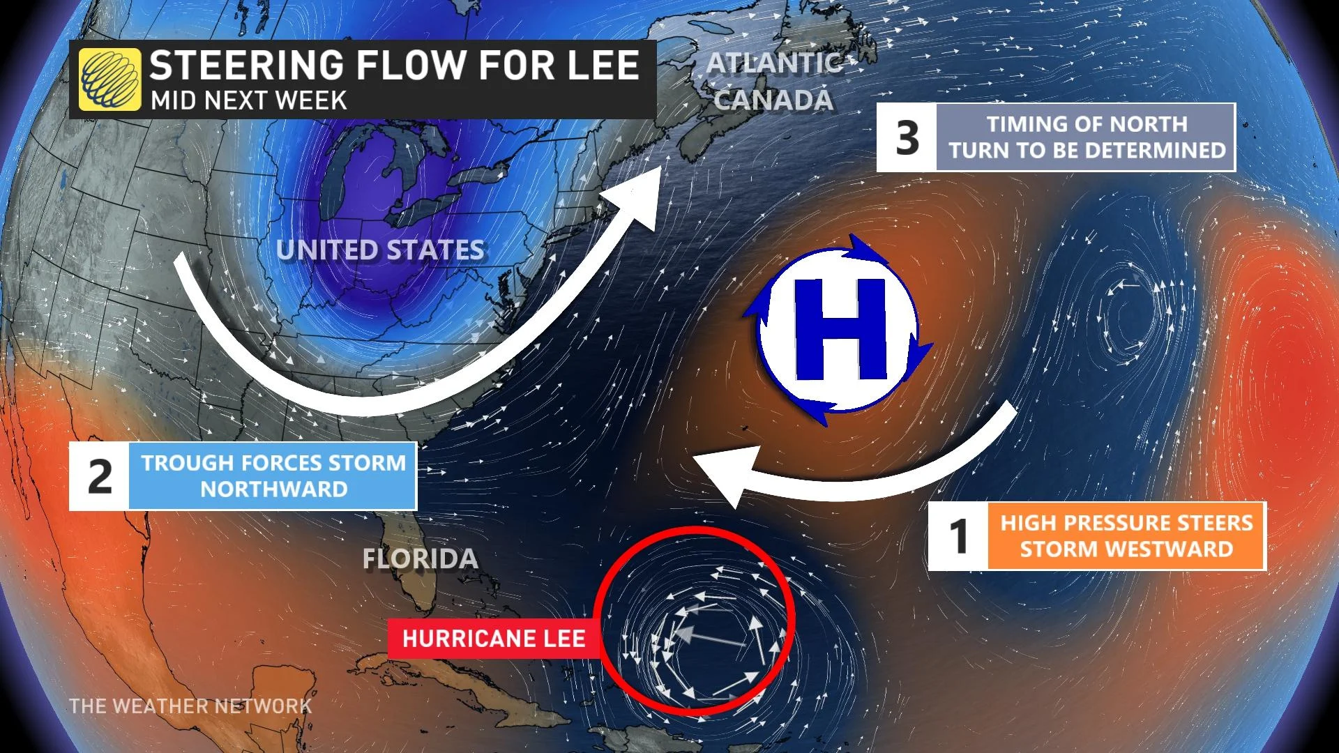 Hurricane Lee Steering Pattern