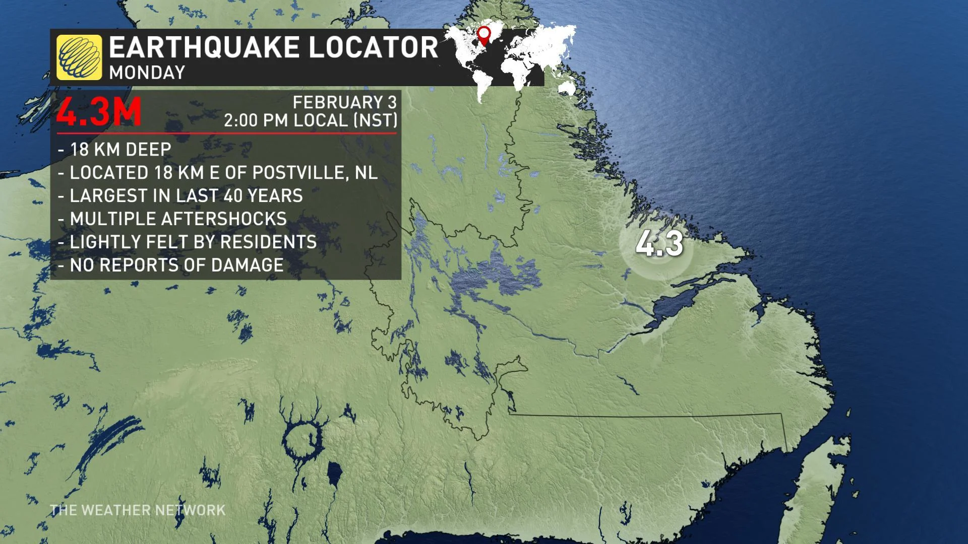 USGS - Labrador Earthquake