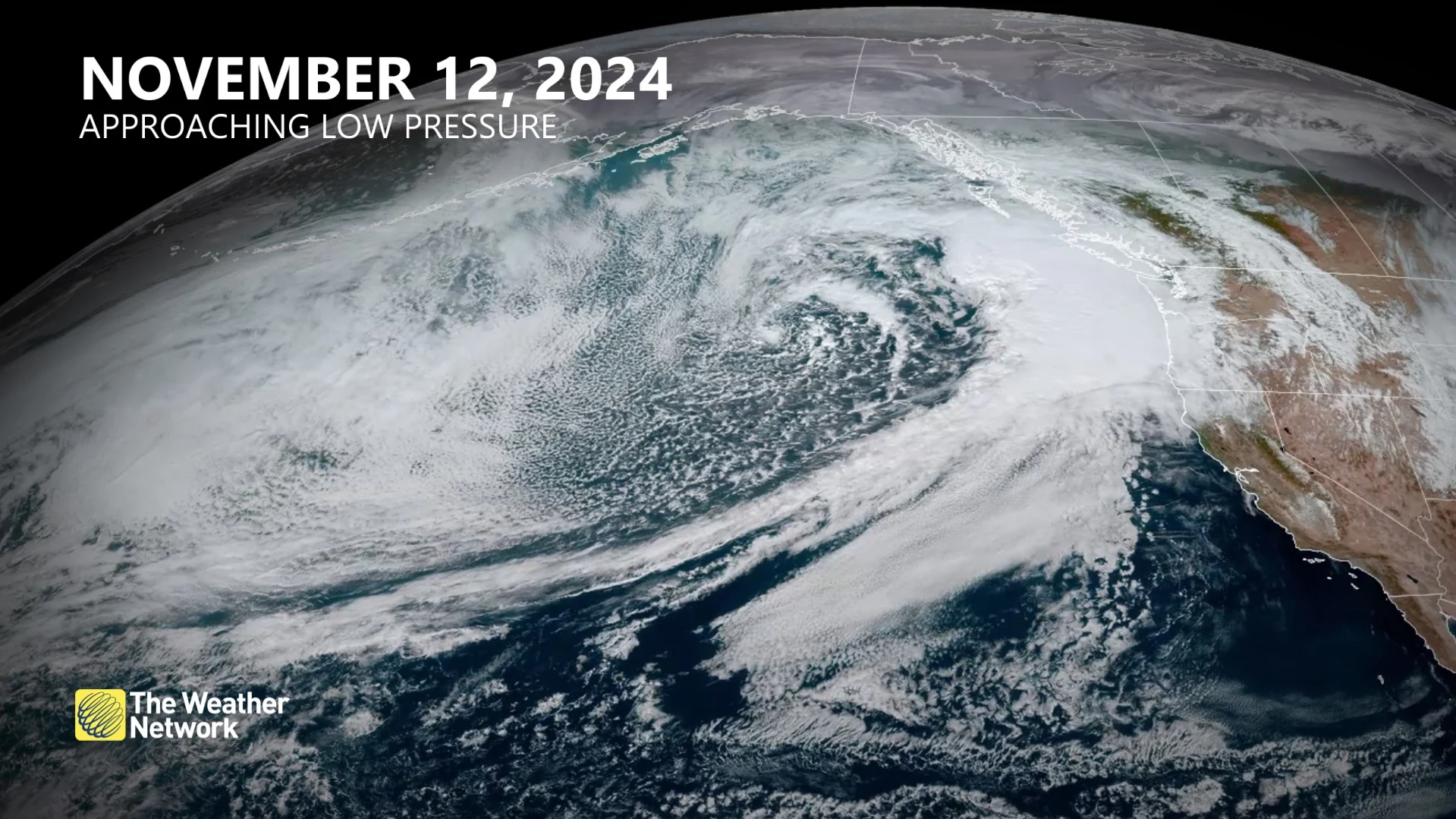 B.C. low-pressure system on satellite, Nov. 12/RAMMB/CIRA/NOAA