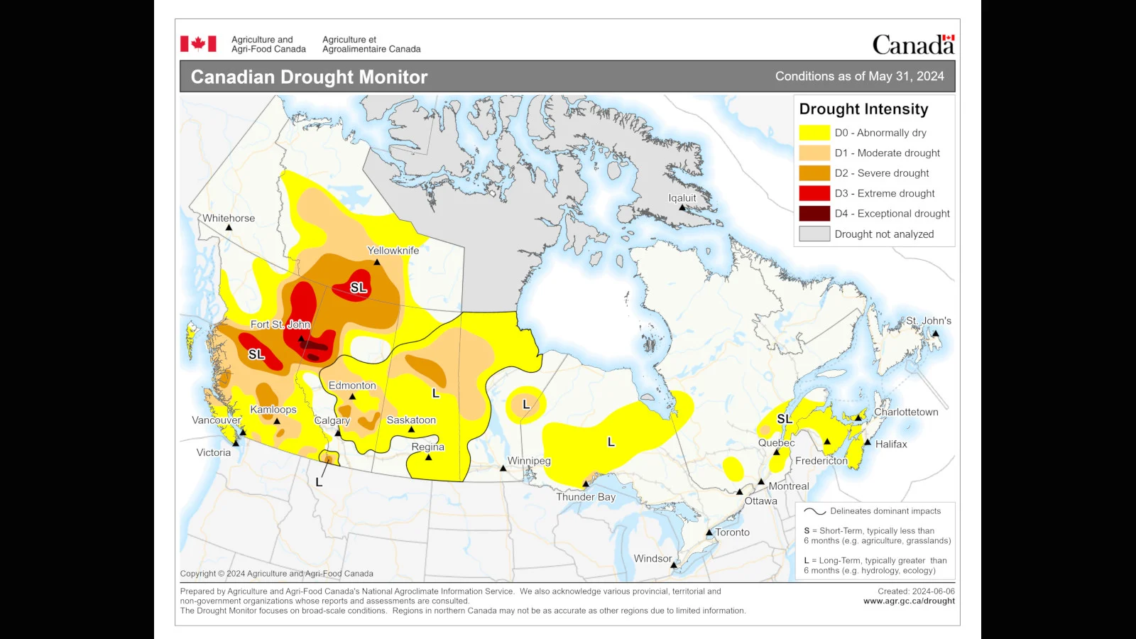 Canada Drought Monitor May 31 2024