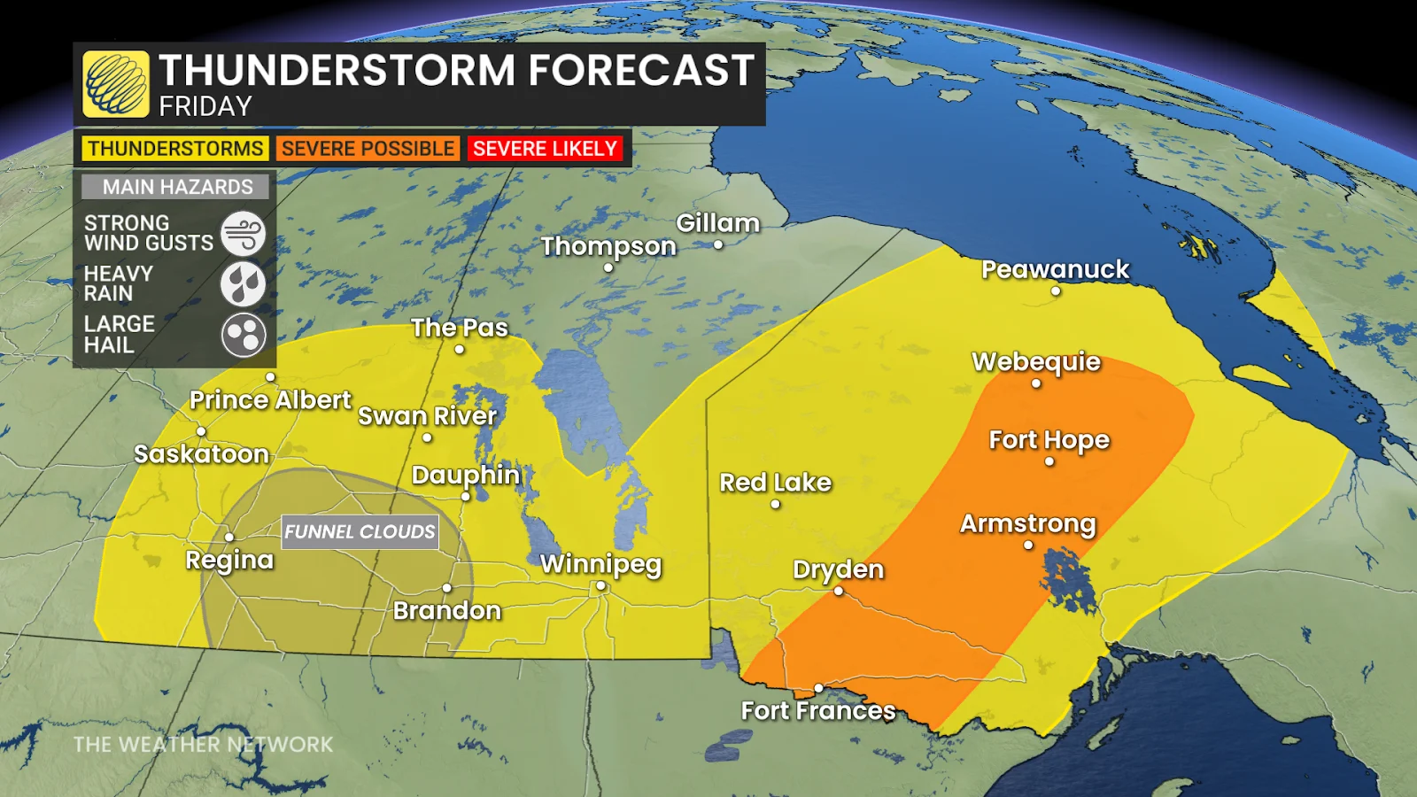 Prairies thunderstorm forecast Friday