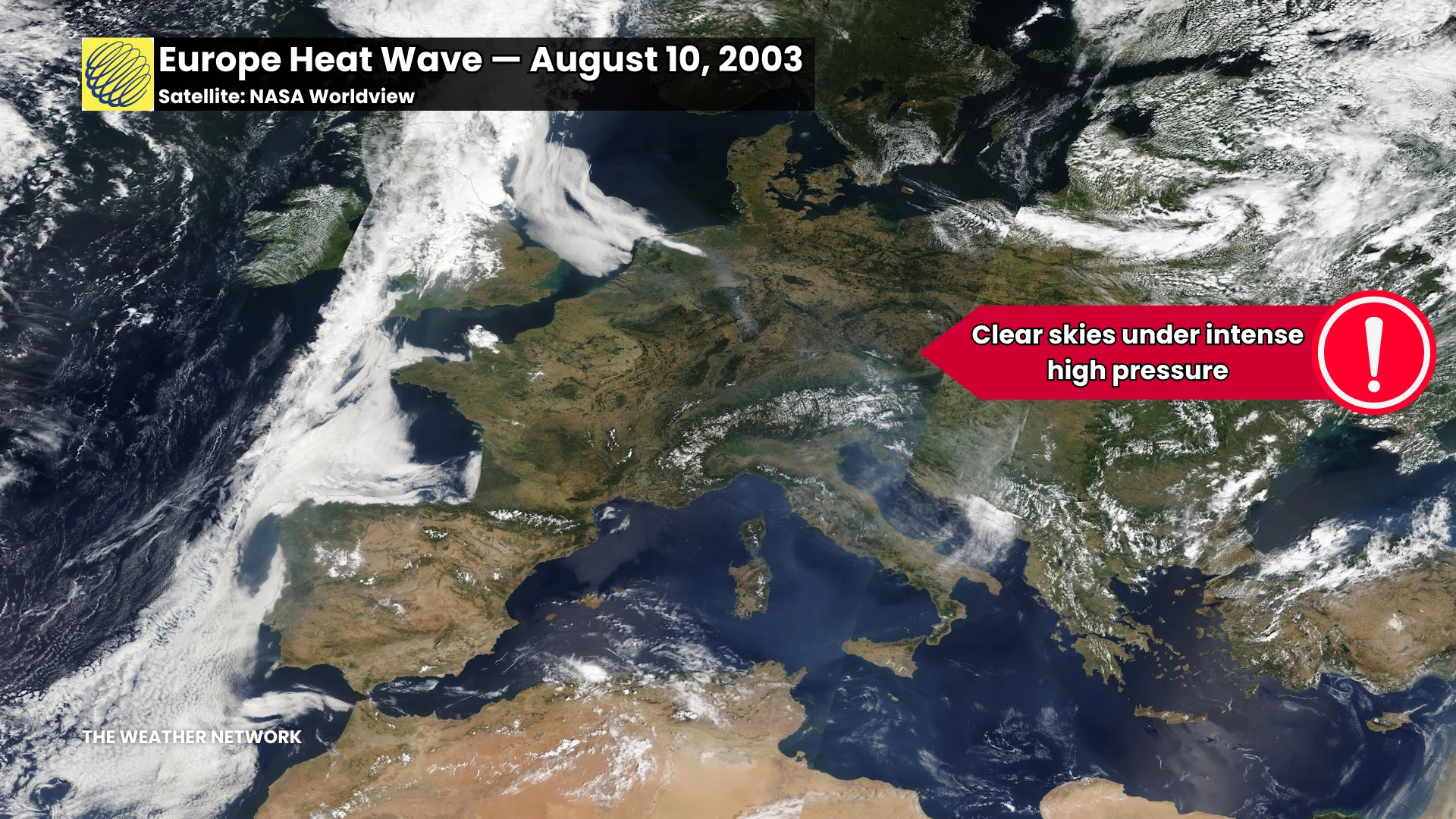 Europe Heat Wave August 2003 Satellite
