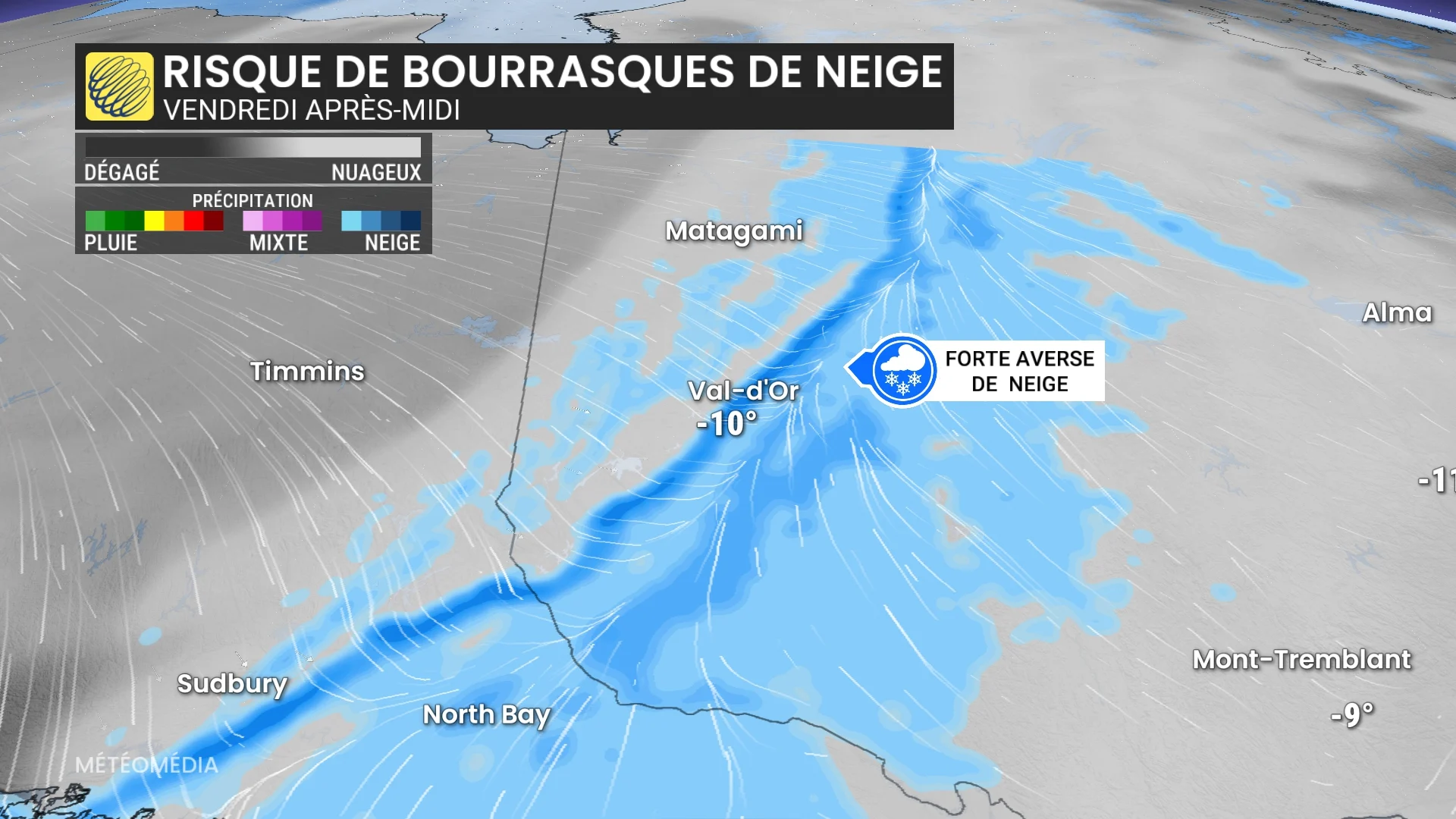 Risque de bourrasques au Québec