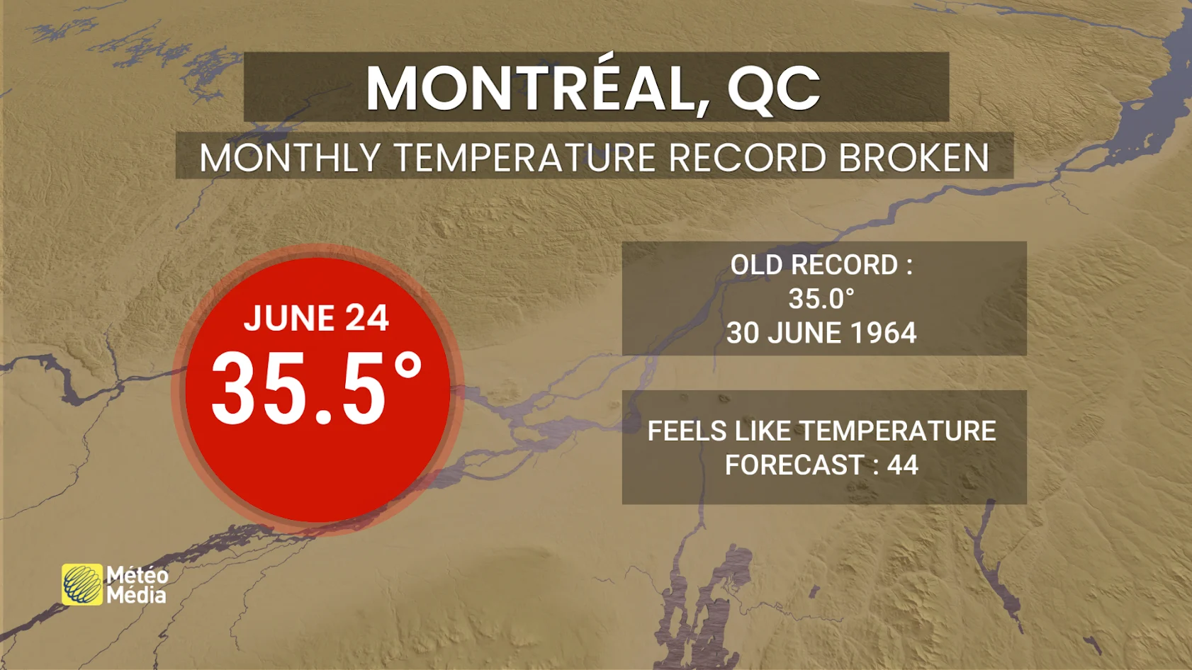 Montreal new June heat record - June 24, 2025