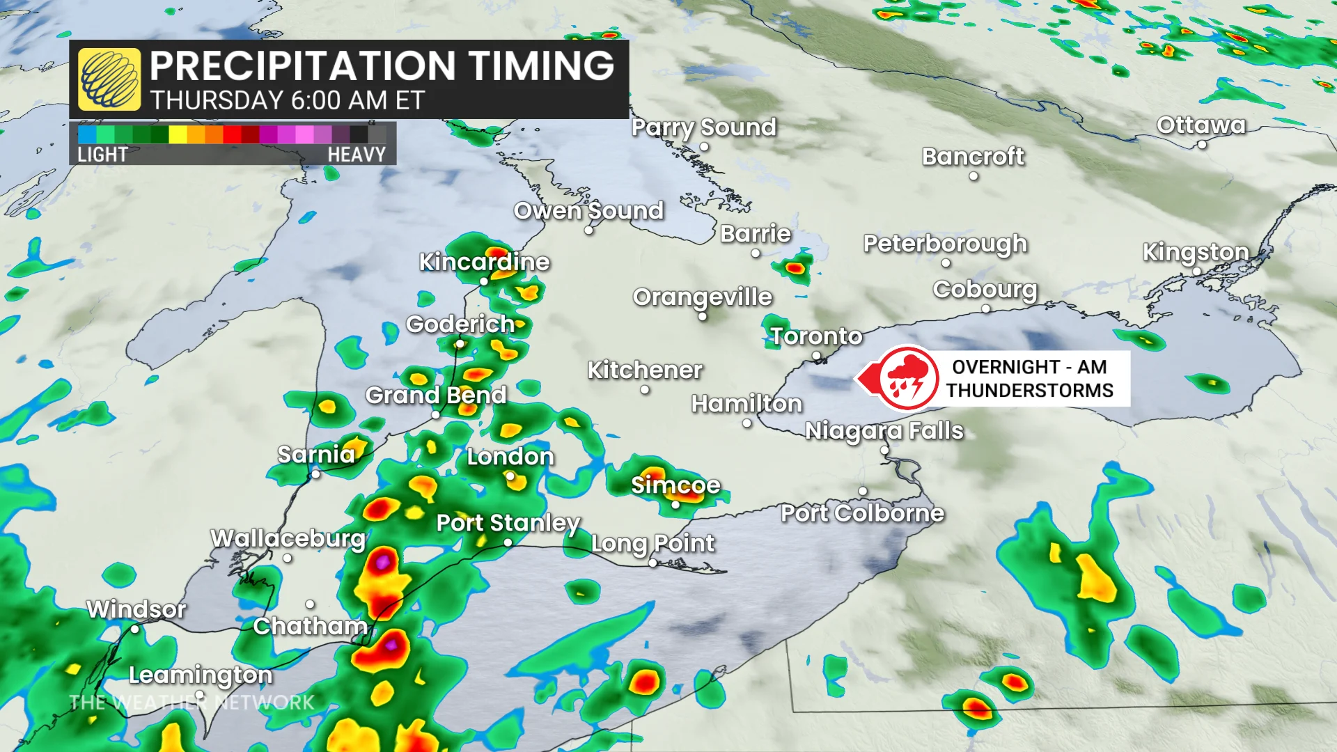 Baron - Southern Ontario precipitation Thursday 6 am - June 10