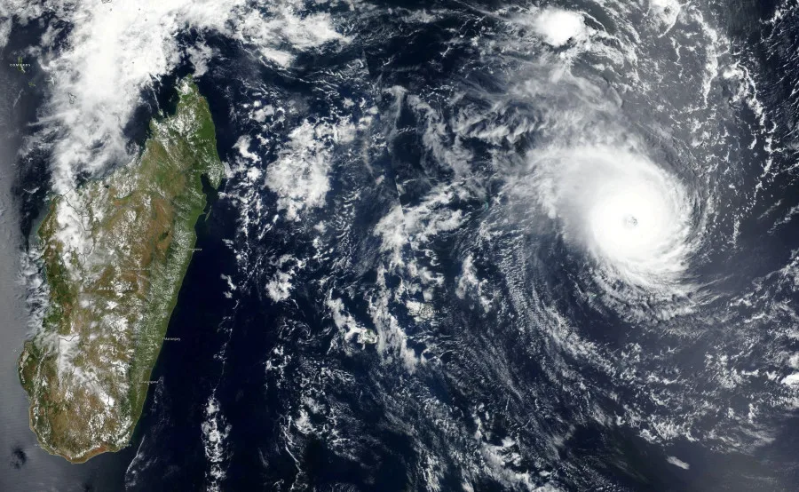 NASA: Satellite imagery shows Tropical Cyclone Freddy approaching Madagascar in this undated satellite handout image obtained February 20, 2023. NASA Worldview/Handout via REUTERS/File Photo