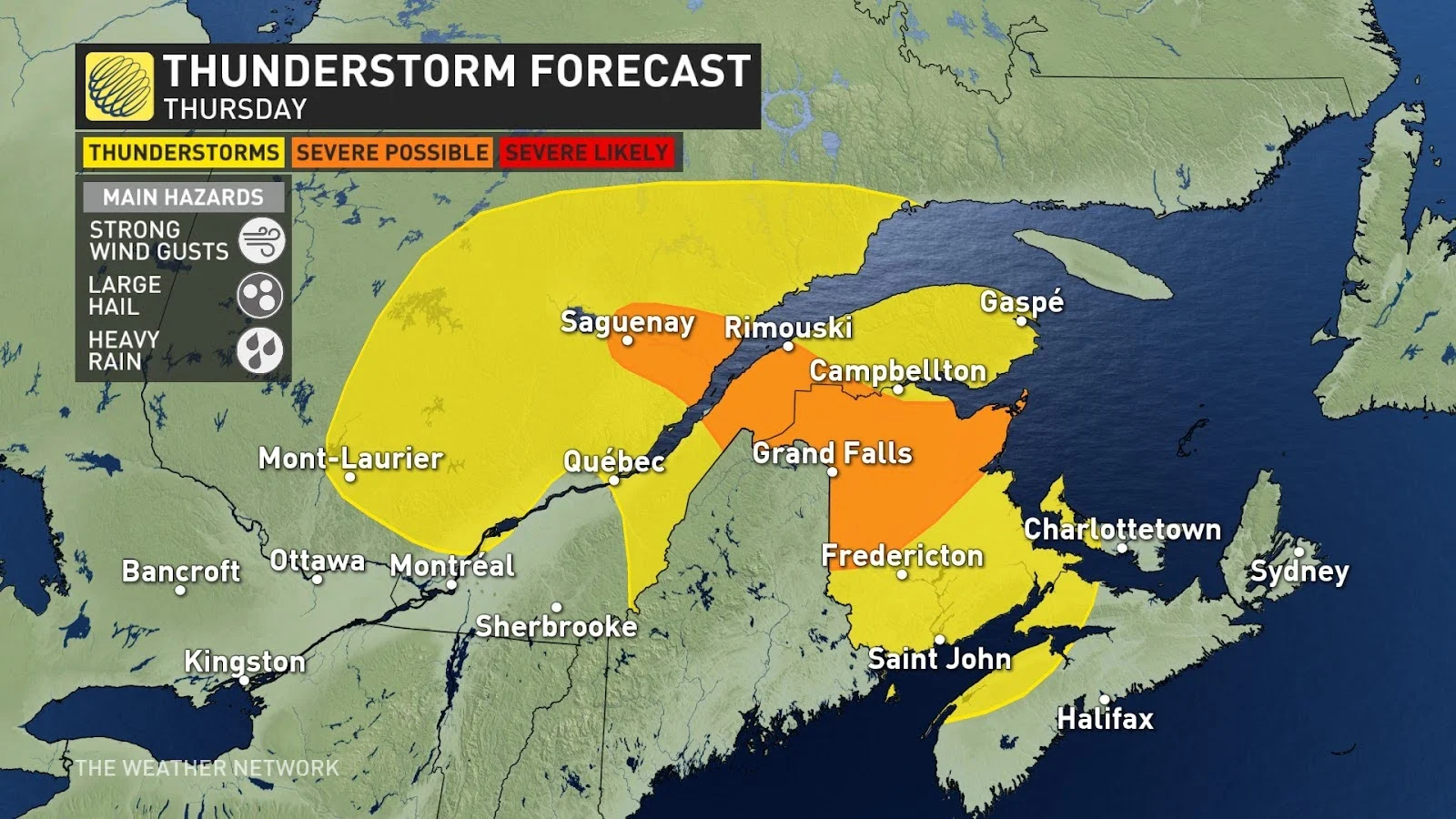 Heavy rain, storms slice through Atlantic Canada Thursday - The Weather ...