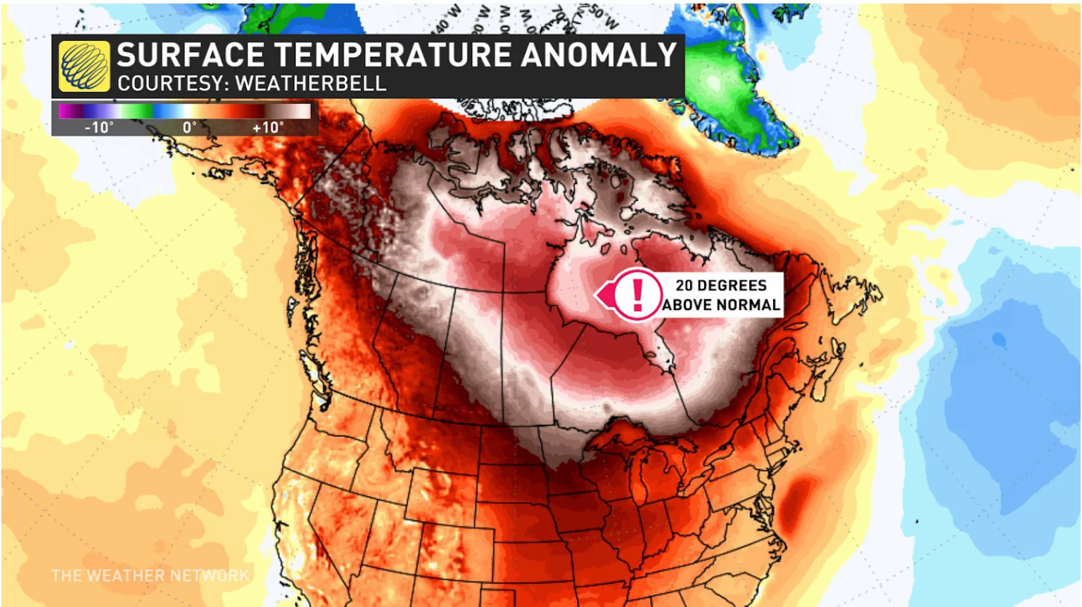 WEATHERBELL: Surface temperature anomaly Dec. 2024