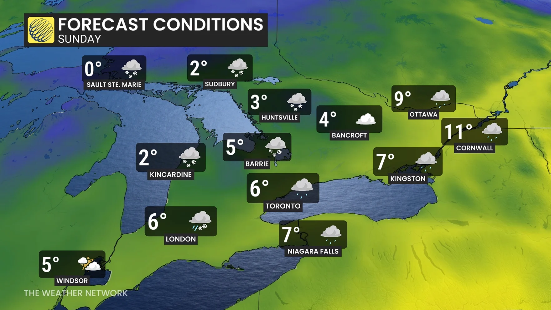 Baron - Ontario Sunday temperatures - April 2